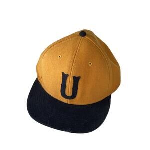 Vintage Undefeated U Yellow and Black Wool Snapback Baseball Hat